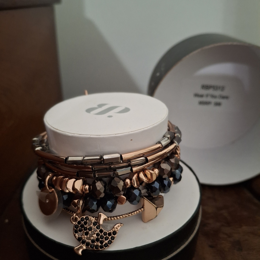 Wear If You Dare Bomb Party Black and Gold Charm Bracelet by B.P.